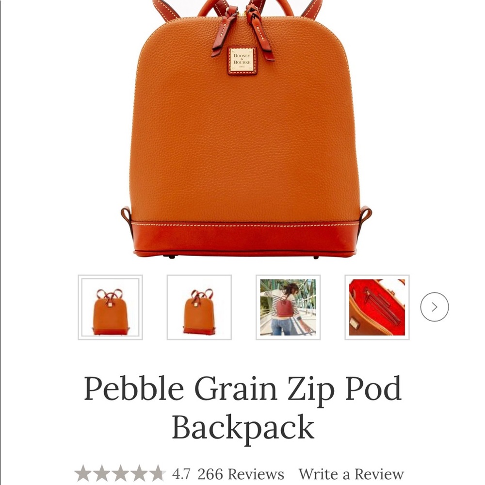Pebble grain zip pod backpack *Brand New* currently on back order on Dooney.com